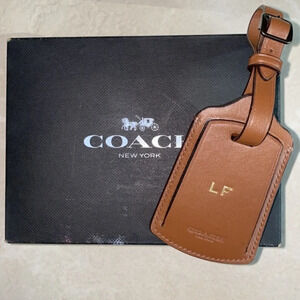COACH Leather Luggage “LF”‎ Initials w/Box (NEW)